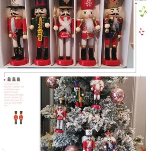 5/6pcs Merry Christmas Decorations Kids Nutcracker Soldier Doll 12cm Wooden Pendants New Year Ornaments for Navidad Xmas Tree
