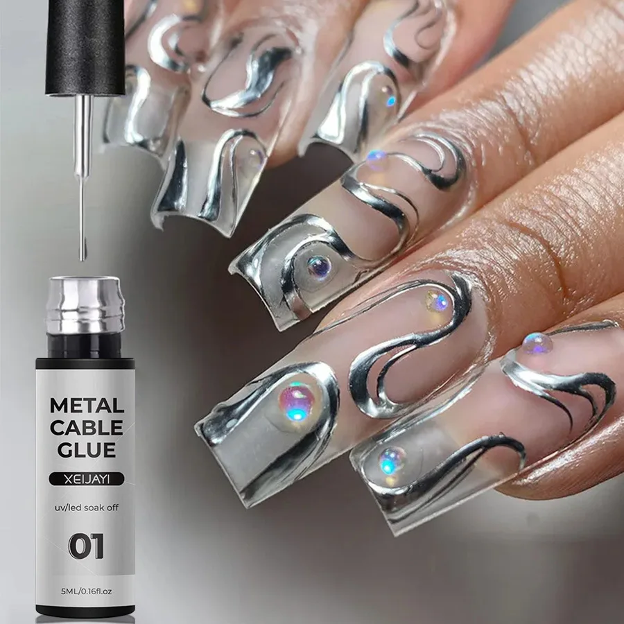 5/7/8ml Super-Bright Metallic Painting Liner Gel Polish Silver/Gold/Rose Mirror Gel Nail Polish Semi Permanent UV Nail Art Verni - Image 3