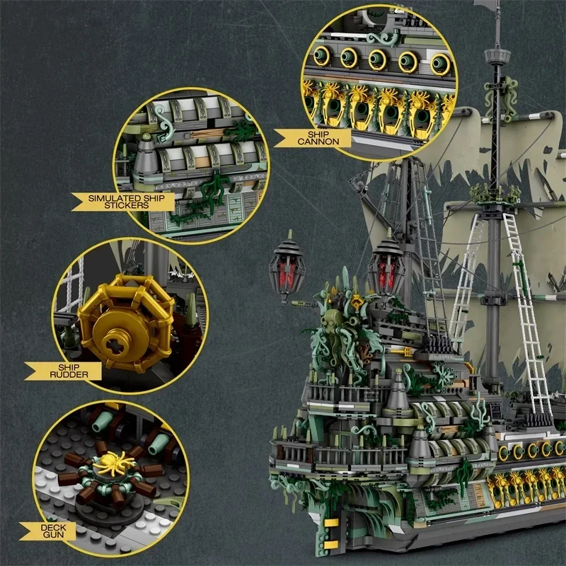5865PCS The Flying Dutchman Pirate Ship Building Blocks Ghost Ship Model Bricks Assembling DIY Toys For Kids Birthday Gifts - Image 5