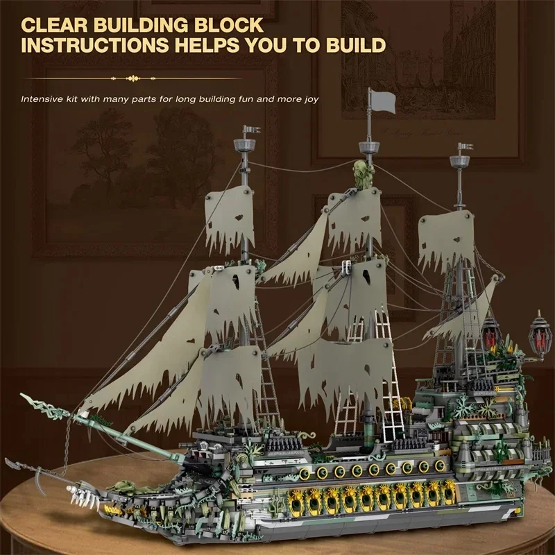 5865PCS The Flying Dutchman Pirate Ship Building Blocks Ghost Ship Model Bricks Assembling DIY Toys For Kids Birthday Gifts - Image 3