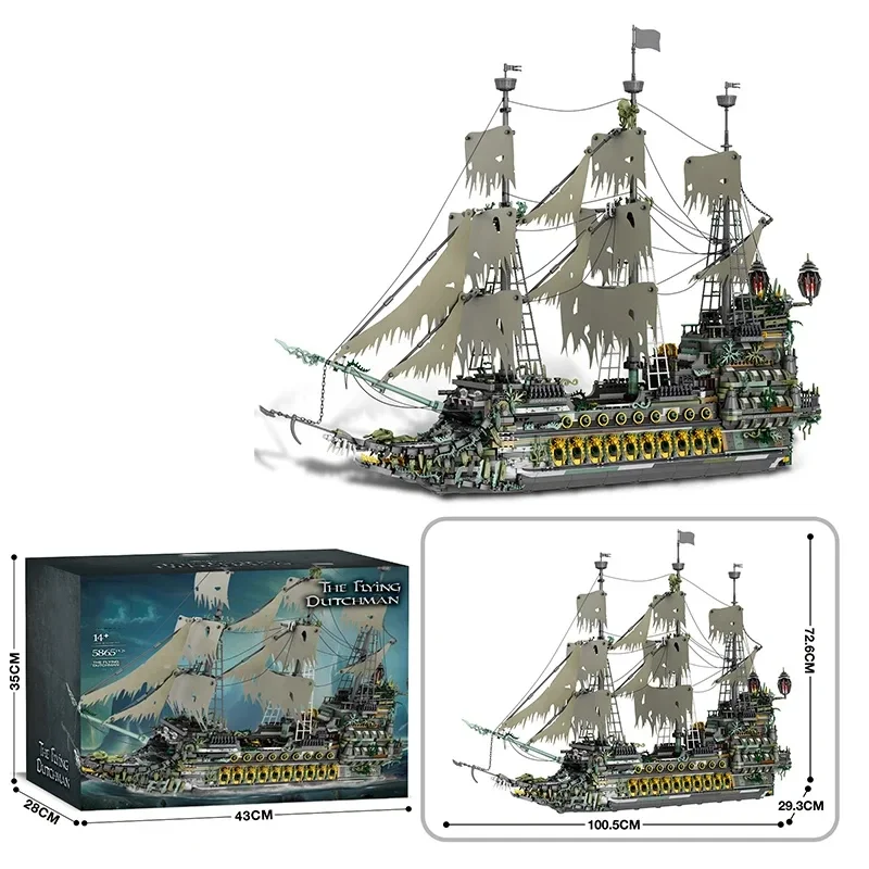 5865PCS The Flying Dutchman Pirate Ship Building Blocks Ghost Ship Model Bricks Assembling DIY Toys For Kids Birthday Gifts - Image 6