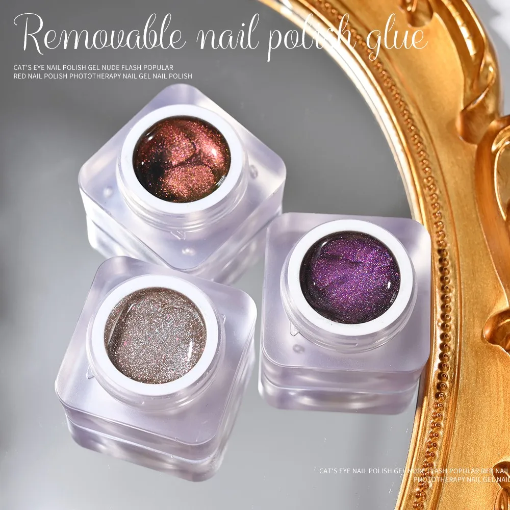 5ML Flash Sparkling Galaxy Cat Eye Gel Nail Polish Glue 3Colors Magnetic Cat Eye's Gel Star Shinying Manicure Cat Eye Magnet Gel - Image 4