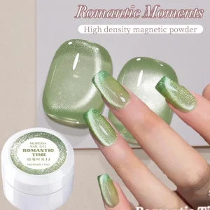 5ML Green Glitter Glass Bead Cat Eye Gel Nail Polish Super Flash Moonlight Crystal Soak Off UV Manicure Varnish DIY Nail Salon
