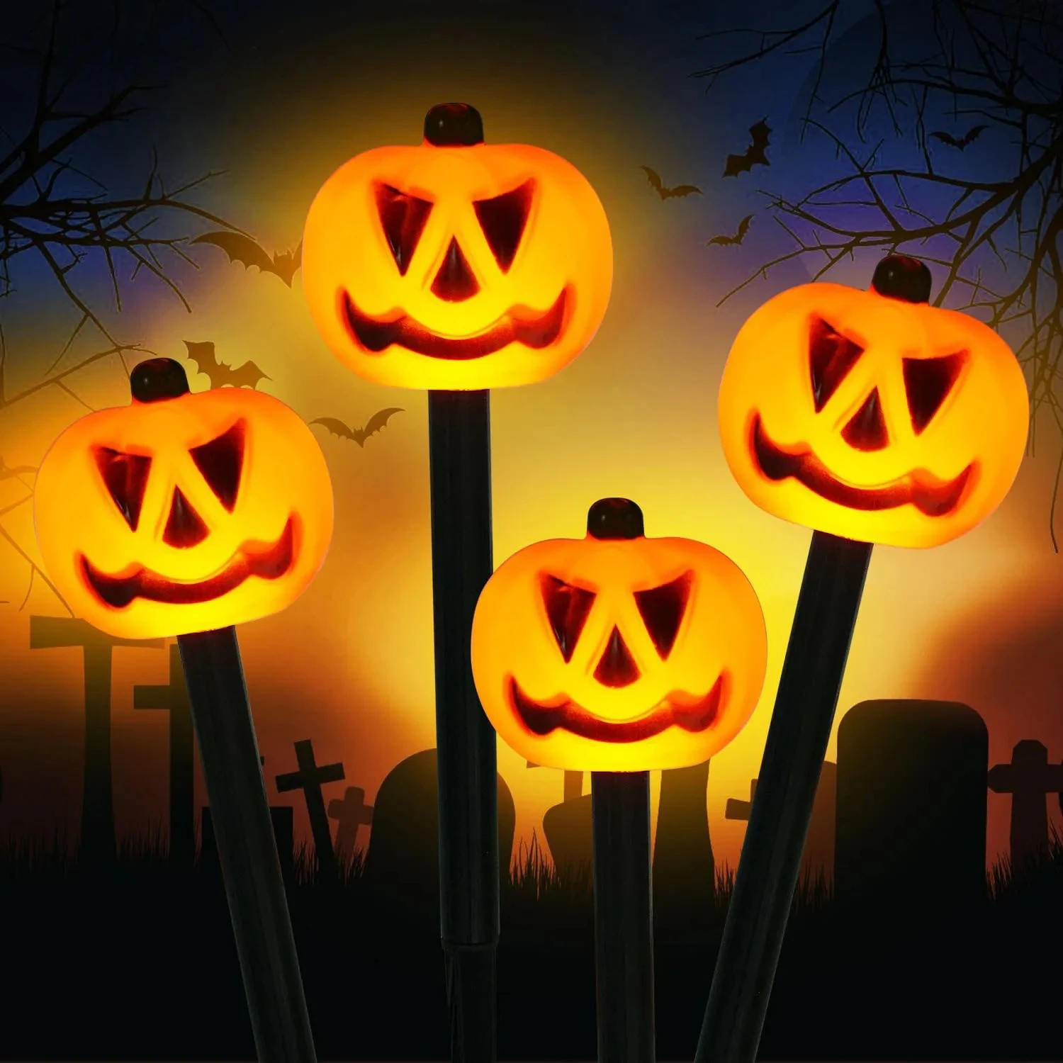 5PCS/Set Pumpkin,Ghost Solar Halloween Lights Outdoor Waterproof Pathway Light Garden Home Decoration Lamp Halloween Accessories - Image 4