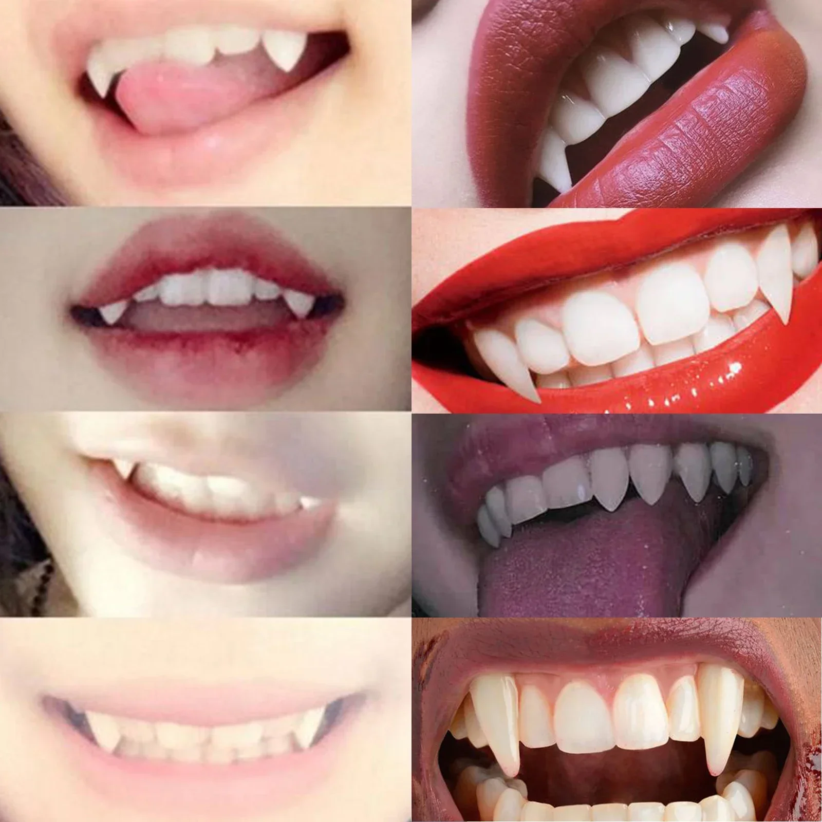 5Pairs Halloween Vampire Teeth Fangs Dentures Prop Party Costume DIY Cosplay Props Decor False Teeth Resin Fangs With Solid Glue - Image 3