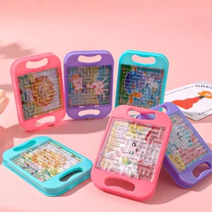 5Pcs Cartoon Animal Handheld Balance Ball Maze Board Toys for Kids Birthday Party Favors Christmas Gift Goodie Bag Pinata Filler