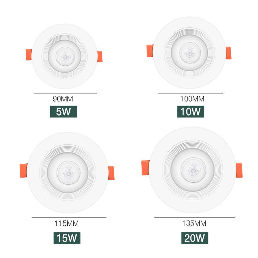 5W 10W 15W 20W PIR Motion Sensor Downlight 85-265V Human Infrared Induction LED Spotlight for Entrance Corridor Hallway Stairs - Image 6