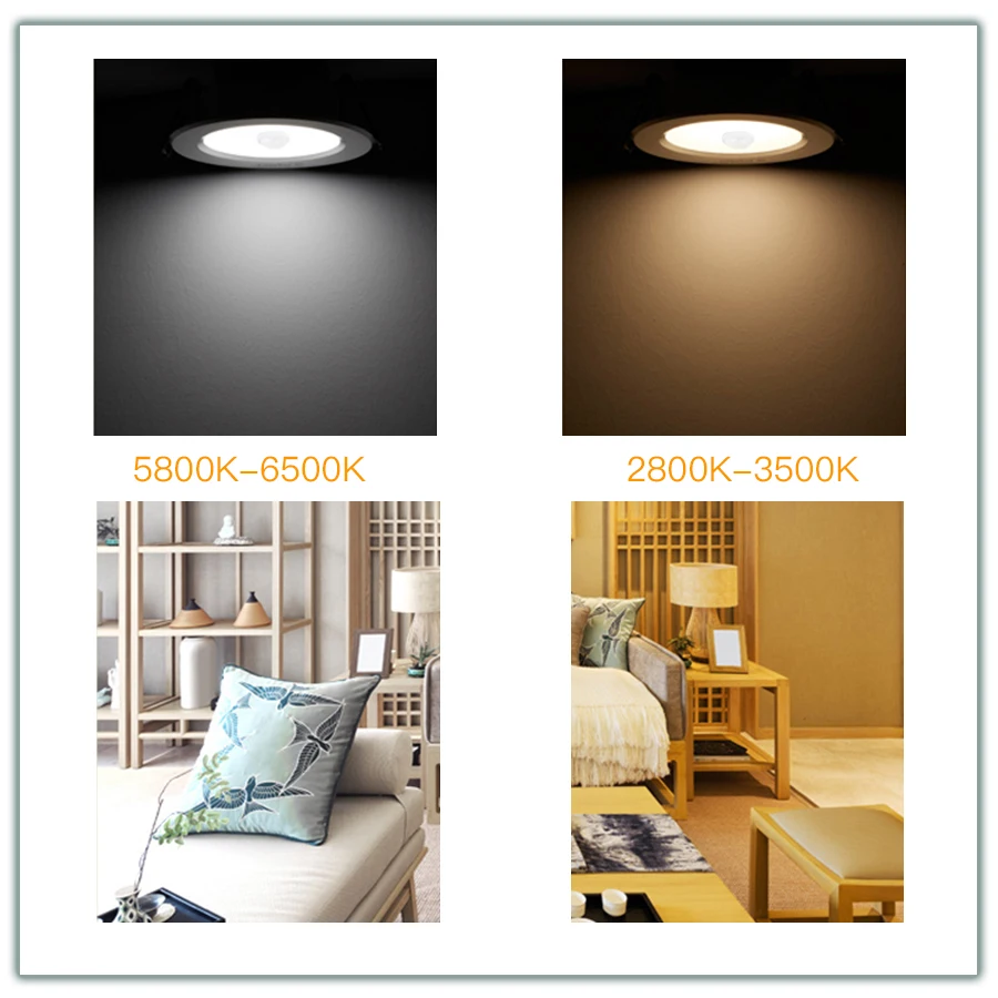 5W 10W 15W 20W PIR Motion Sensor Downlight 85-265V Human Infrared Induction LED Spotlight for Entrance Corridor Hallway Stairs - Image 3
