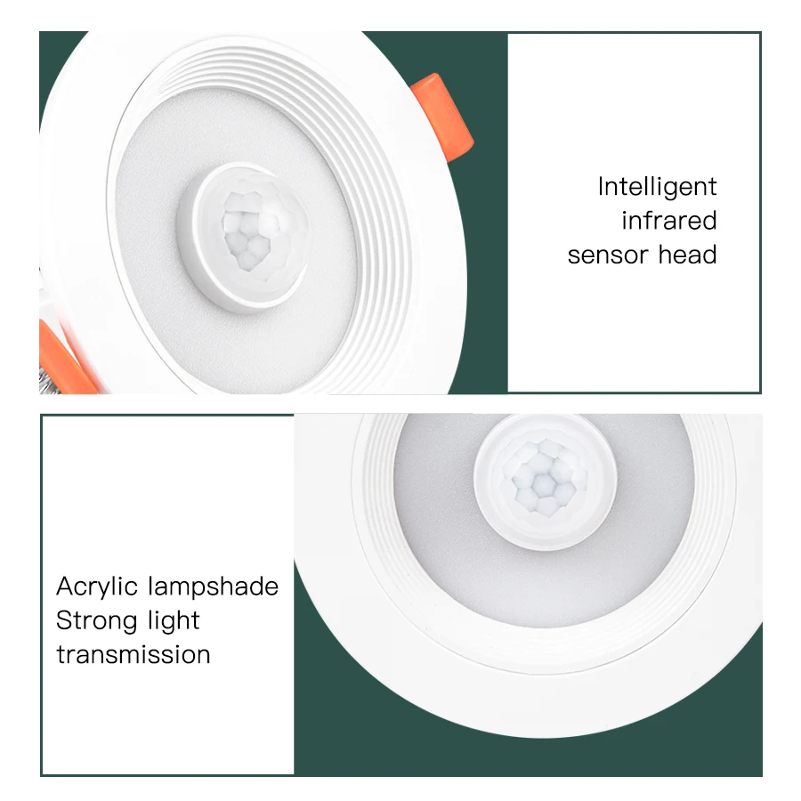 5W 10W 15W 20W PIR Motion Sensor Downlight 85-265V Human Infrared Induction LED Spotlight for Entrance Corridor Hallway Stairs - Image 5