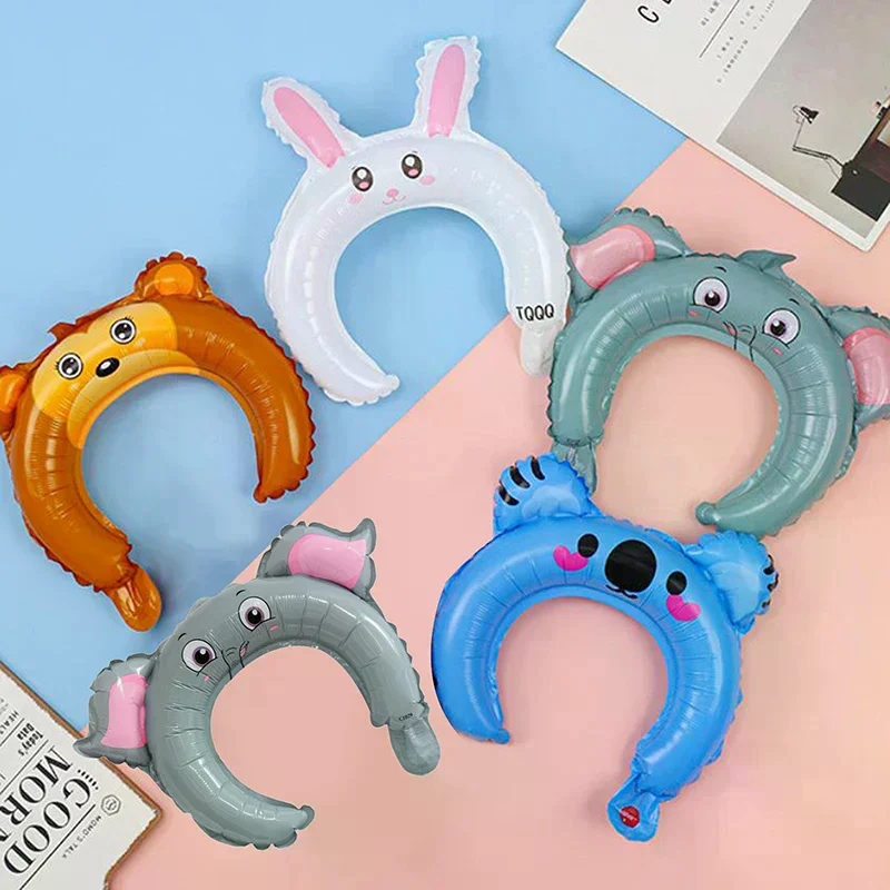 5pcs Cute Headband Balloon Cute Cartoon Animal Balloon Kids Birthday Party Decoration Baby Shower Children's Toys - Image 2