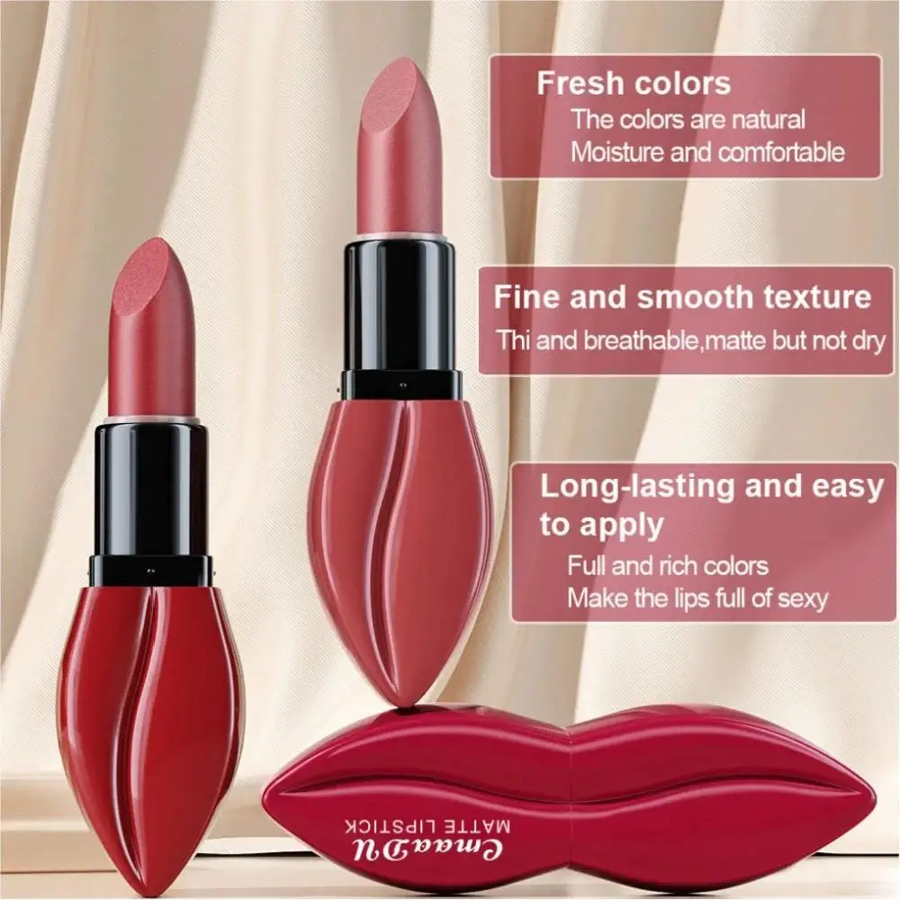 5pcs Matte Lipstick Set Velvety Smooth Long Lasting High Pigment Waterproof Lip Makeup Kit With Elegant Gift Box - Image 2
