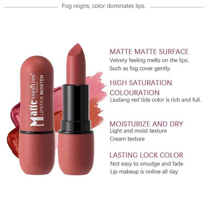 6-Color Matte Lipstick: Velvet Lip Color, Smooth, Waterproof, Long-Lasting Color Lip Makeup - Image 5
