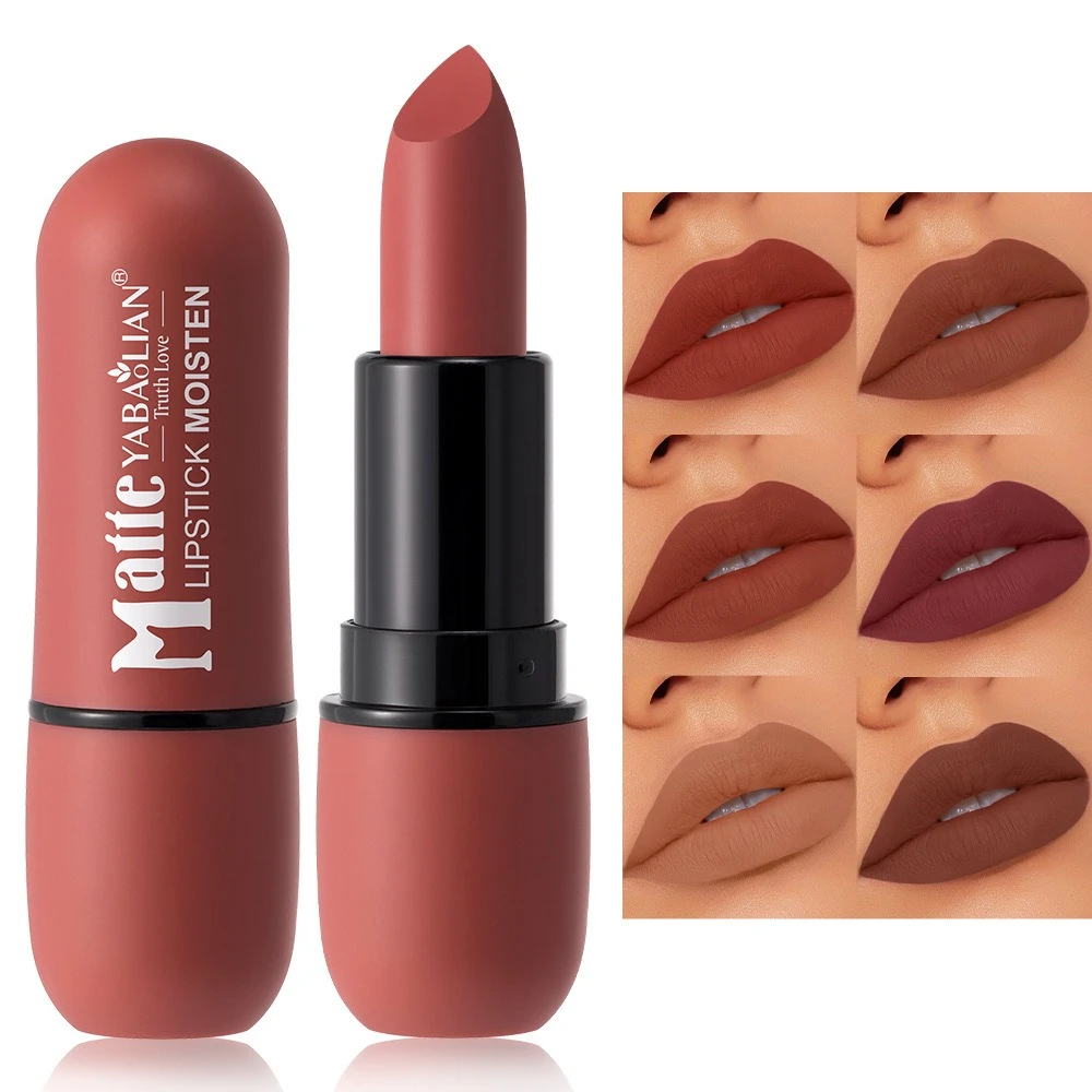 6-Color Matte Lipstick: Velvet Lip Color, Smooth, Waterproof, Long-Lasting Color Lip Makeup,High Pigment,Sexy Nude Lip Stick - Image 2