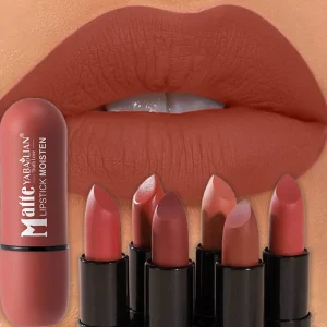 6-Color Matte Lipstick: Velvet Lip Color, Smooth, Waterproof, Long-Lasting Color Lip Makeup,High Pigment,Sexy Nude Lip Stick