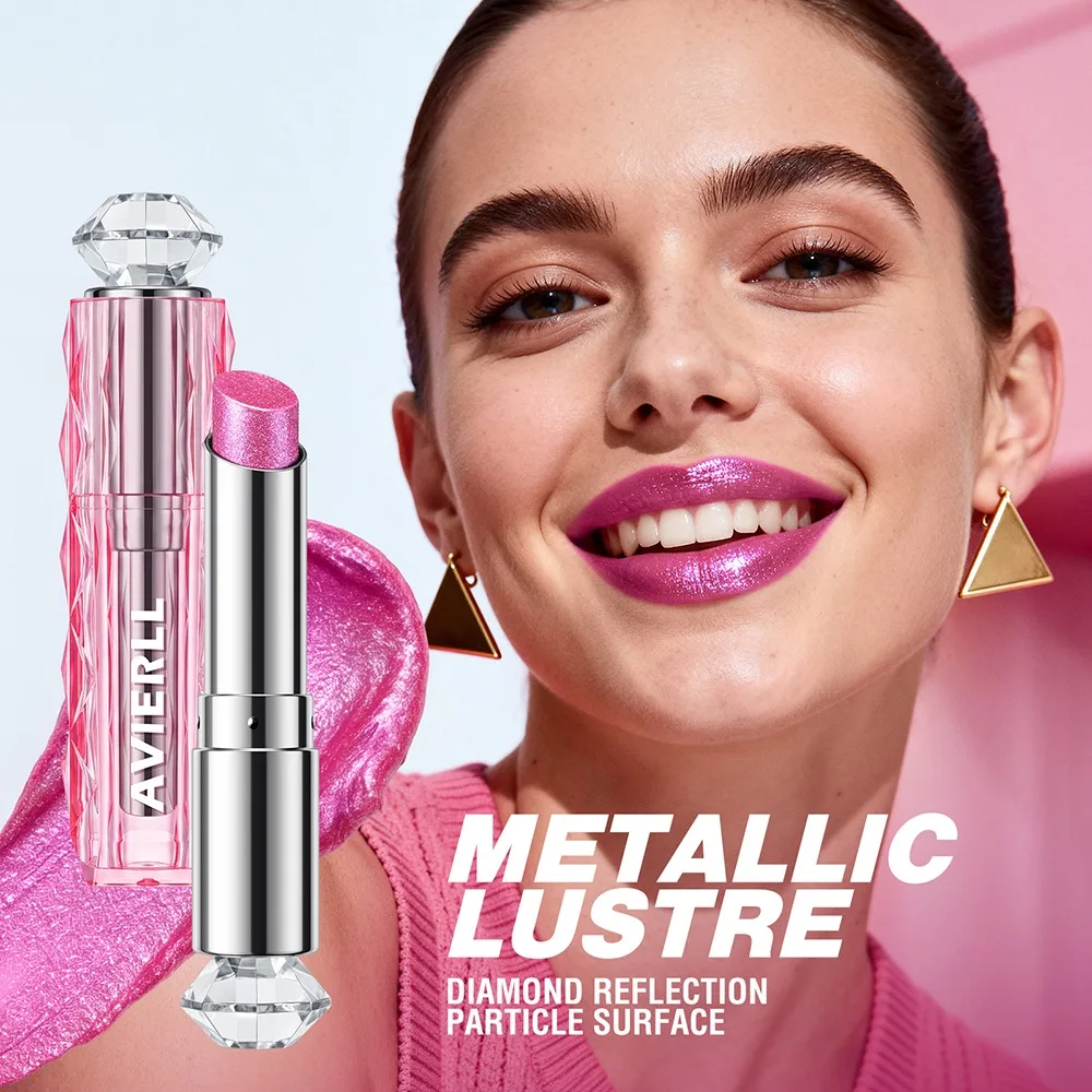 6 Colors Glitter Lipstick Hydrating Red Pink Sparkling Shine Lip Color Highly Pigmented Lip Tints Metallic Finish Lip Makeup - Image 3