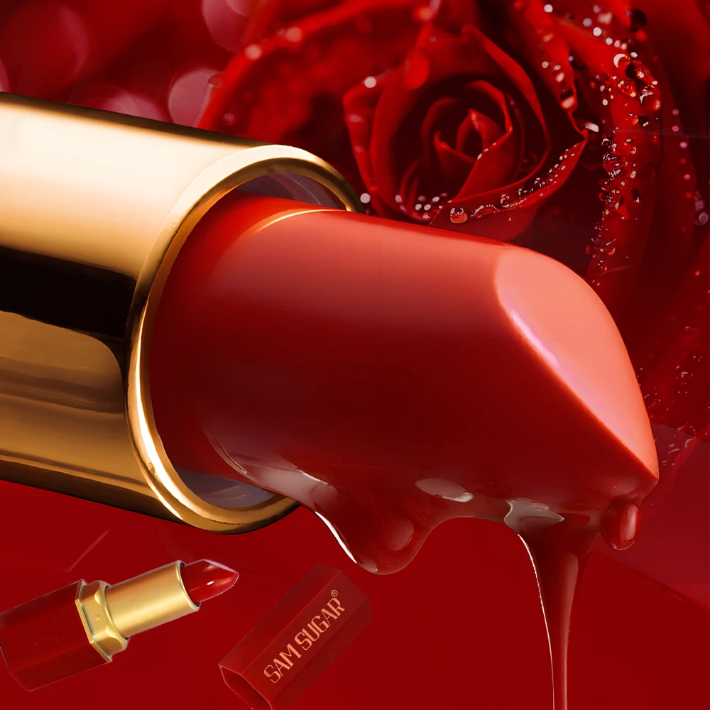 6 Colors Gold Bar Tube Lipstick Matte Texture Pearlescent Glitter Velvet Lipstick Valentine's Day Gift 6PCS - Image 3