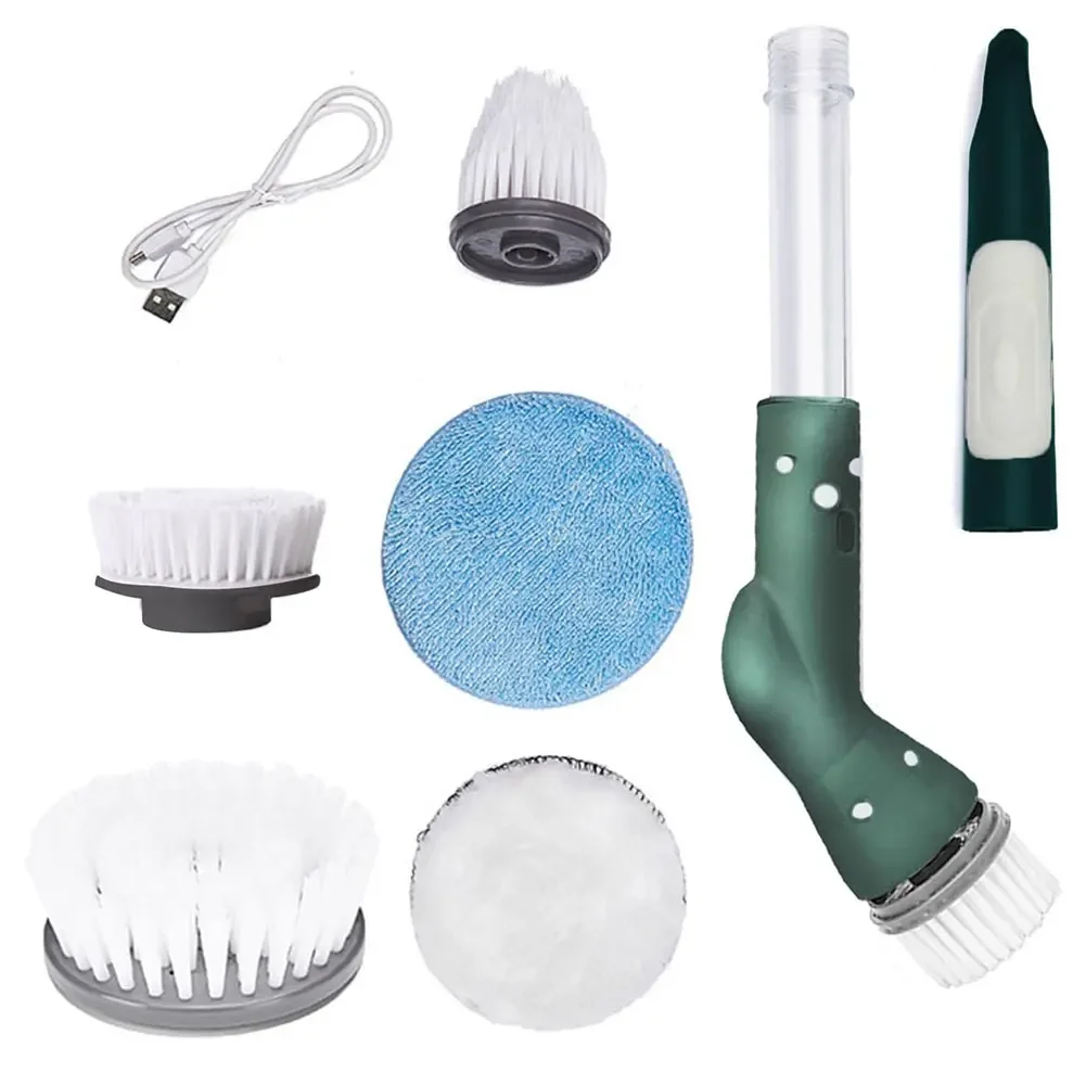 6 In 1 Cleaner Electric Cleaning Brush Spin Scrubber Kitchen Bathroom Household Rechargeable Rotary Cleaning Brush Tool For Home - Image 3