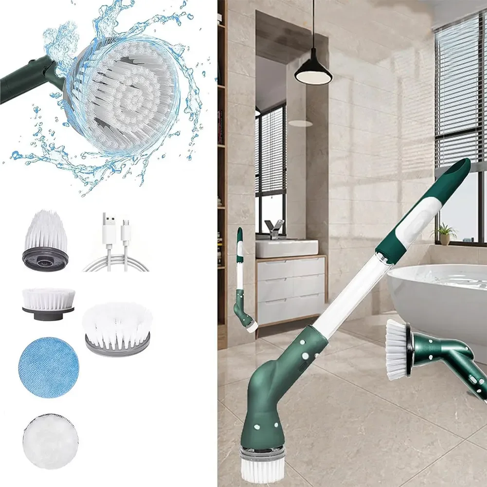 6 In 1 Cleaner Electric Cleaning Brush Spin Scrubber Kitchen Bathroom Household Rechargeable Rotary Cleaning Brush Tool For Home - Image 5