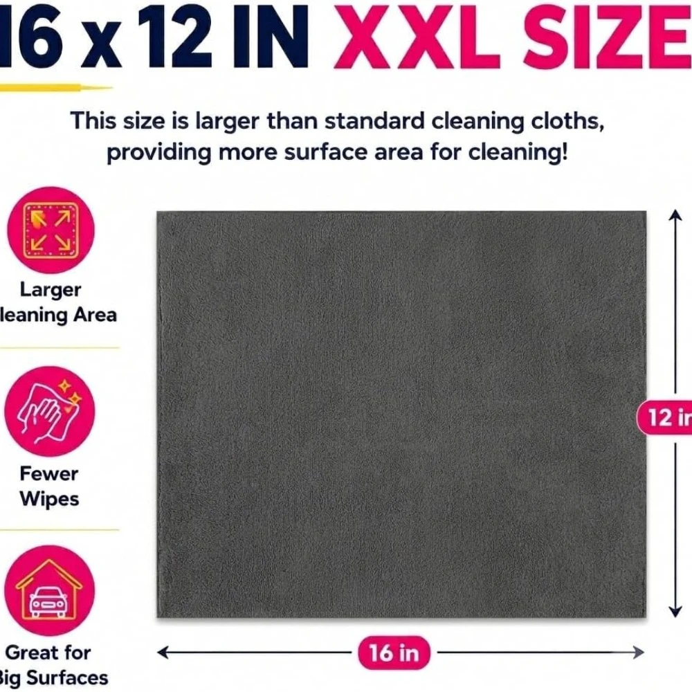 6 Pack Genie Magic Cleaning Cloth Microfiber Cleaning Cloths for Glass, Window, Kitchen Housework, Stainless Steel, Cars Screens - Image 6