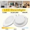 6 Pack Recessed Led Downlight Round Led Panel Light AC100-240V 6W 10W 20W 24W Spot for Home Indoor Lighting 3000K 4000K 6000K