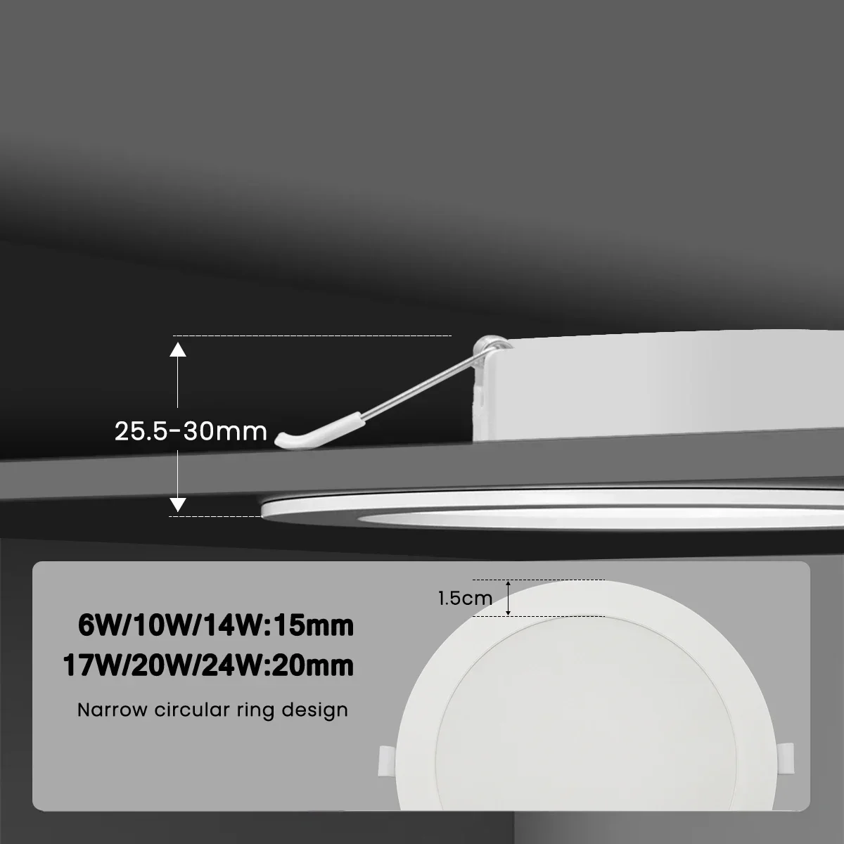 6 Pack Recessed Led Downlight Round Led Panel Light AC100-240V 6W 10W 20W 24W Spot for Home Indoor Lighting 3000K 4000K 6000K - Image 5