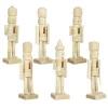 6 Pcs Nutcracker Puppet Wooden Soldiers Unpainted Figurines Miniatures Christmas Decorations Home Accessories Collectibles