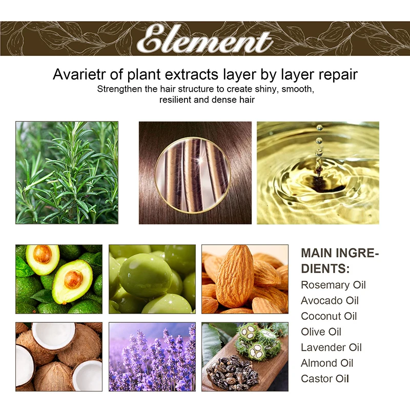 60ml Rosemary Dense Hair Essential Oil Veganic Lavender Repair Hairs Damage Prevent Hair Loss Smooth Hairs Nourish Hair Care Oil - Image 5