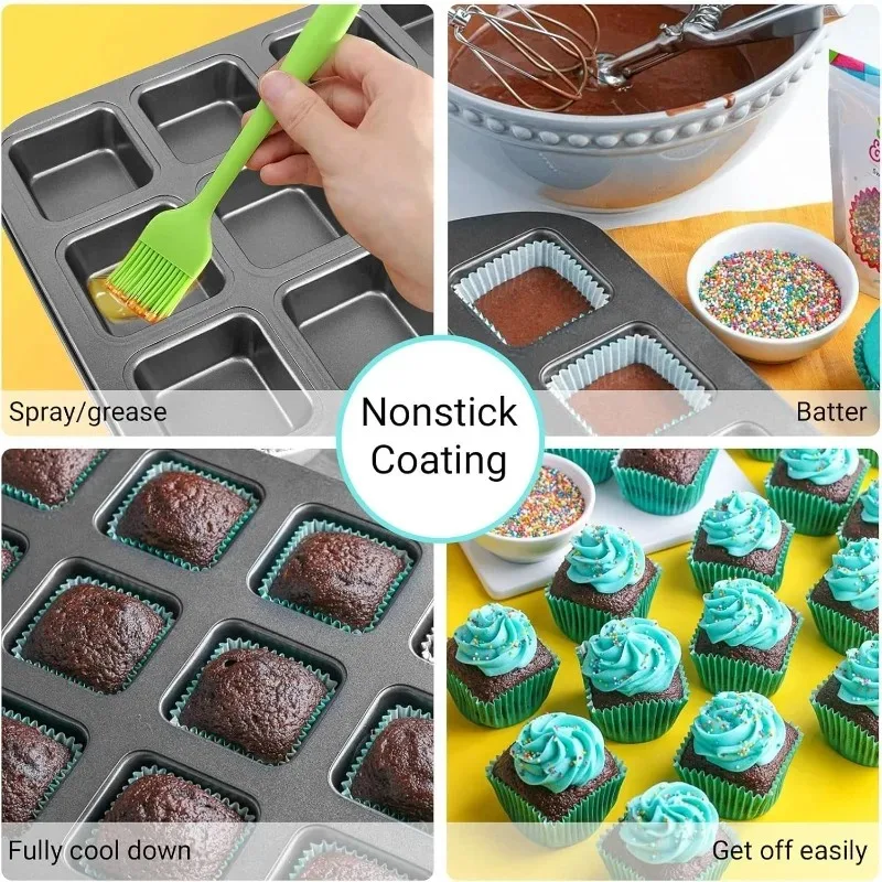 6/12 Cavity Baking Tray Square Multi-purposebakingtray Non-Stick Mini Muffin Baking Cake Pan Muffin Tin Tray Kitchen Accessories - Image 4