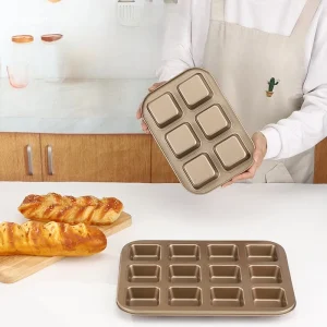 6/12 Cavity Baking Tray Square Multi-purposebakingtray Non-Stick Mini Muffin Baking Cake Pan Muffin Tin Tray Kitchen Accessories