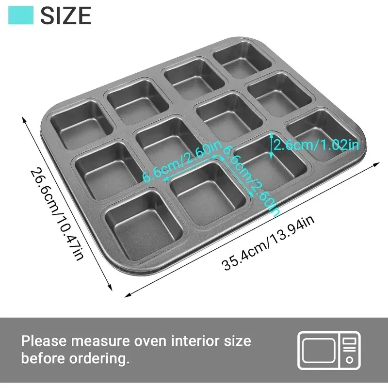 6/12 Cavity Baking Tray Square Multi-purposebakingtray Non-Stick Mini Muffin Baking Cake Pan Muffin Tin Tray Kitchen Accessories - Image 6