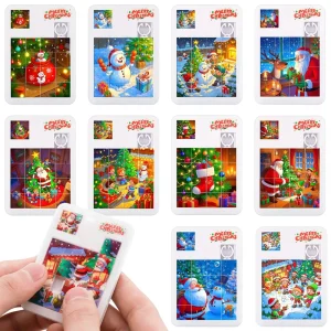 6/12/18Pcs Cartoon Christmas 16 Grid Puzzle for Christmas Party New Year Spring Festival Gift Gift Bag Christmas Stocking Filler