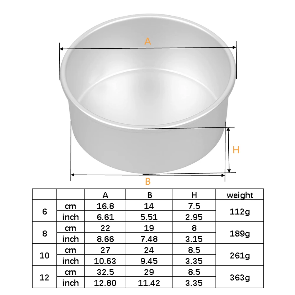 6/8/10/12 Inch Fixed Base Cake Pan/Tin Round Aluminum Bake Pan With Scrub Sponge Cake Scraper/Stripping Cheesecake Mould 10073 - Image 6