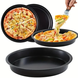6/8/9/10inch Non-Stick Pizza Tray Round Carbon Steel Baking Tray Family Restaurant Pie Plate Baking Cooking Mold Kitchen JXB