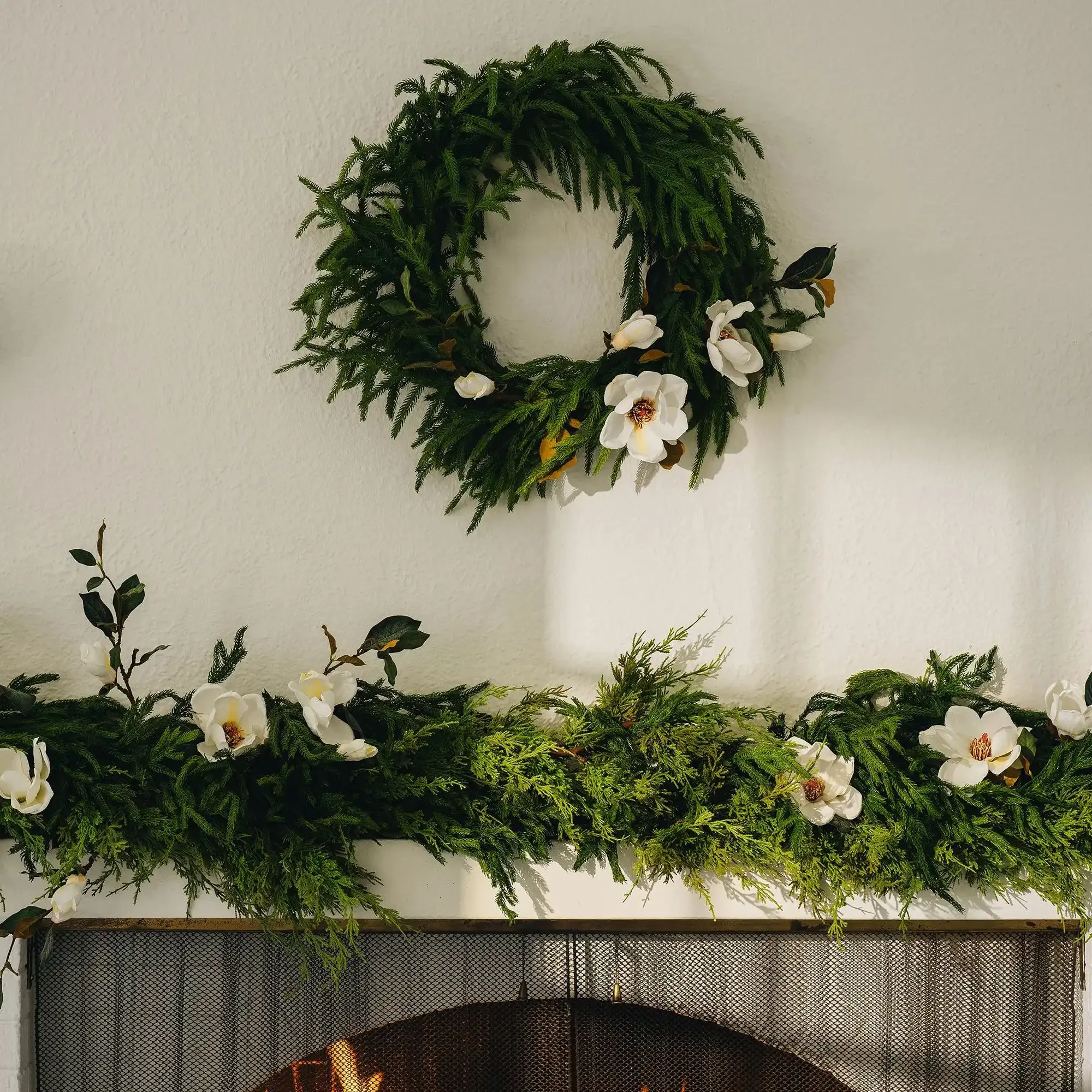6/9 Ft Christmas Norfolk Pine Garland Real Touch Artificial Greenery Wreath Bulk for Holiday Fireplace Table Indoor Home Decor - Image 3
