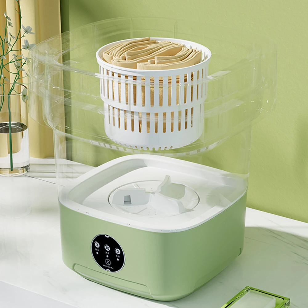 6L 11L Folding Portable Washing Machine with Spin Dryer for Clothes Travel Home Ultrasonic Underwear Socks Mini Washer 110V 220V - Image 2