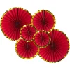 6PCS/Set Red Golden Foil Spring Festival Christmas Decoration Wedding Paper flower Red Haning New Year Happy Birthday Party