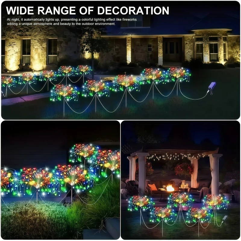 6Pack Outdoor Solar Garden Lights LED Garden Lights 8 Lighting Modes Courtyard Lamp IP65 Solar Landscape Light - Image 2