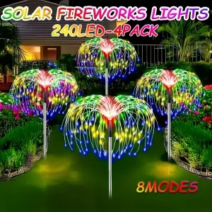 6Pack Outdoor Solar Garden Lights LED Garden Lights 8 Lighting Modes Courtyard Lamp IP65 Solar Landscape Light