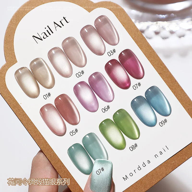 6ml Jelly Nude/Pink/Blue Cat Eye Magnetic Nail Gel Polish Glitter Silk Mirror Cat Eye's Gel Varnish Soak Off UV Gel Nail Polish - Image 2
