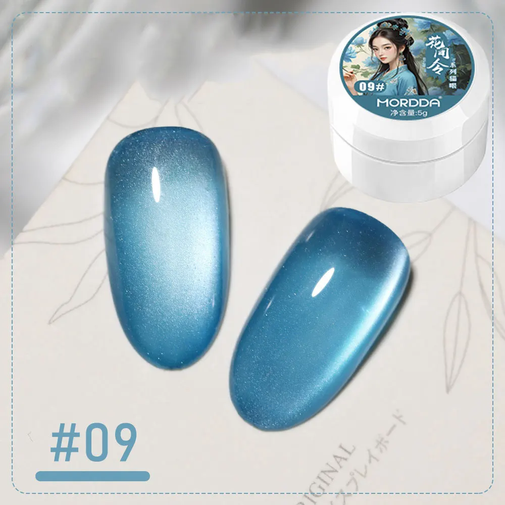 6ml Jelly Nude/Pink/Blue Cat Eye Magnetic Nail Gel Polish Glitter Silk Mirror Cat Eye's Gel Varnish Soak Off UV Gel Nail Polish - Image 5