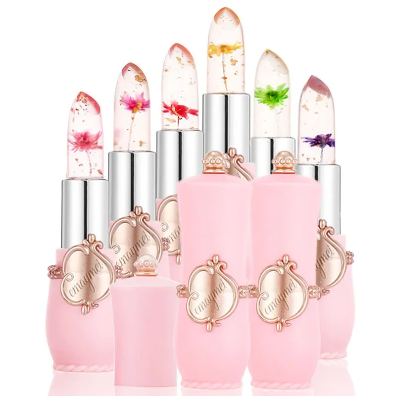 6pcs Make Up Lipstick Set Dry Flower Jelly Crystal Clear Long Lasting Moisturizing Lips Color Change Pink Lip Gloss Cosmetics - Image 4