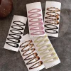 6pcs/pack Geometric Leopard Solid Snap Hairpins Fashion Alloy Bobby Pins Water-drop Oval Hair Clips Headwear For Women Girls