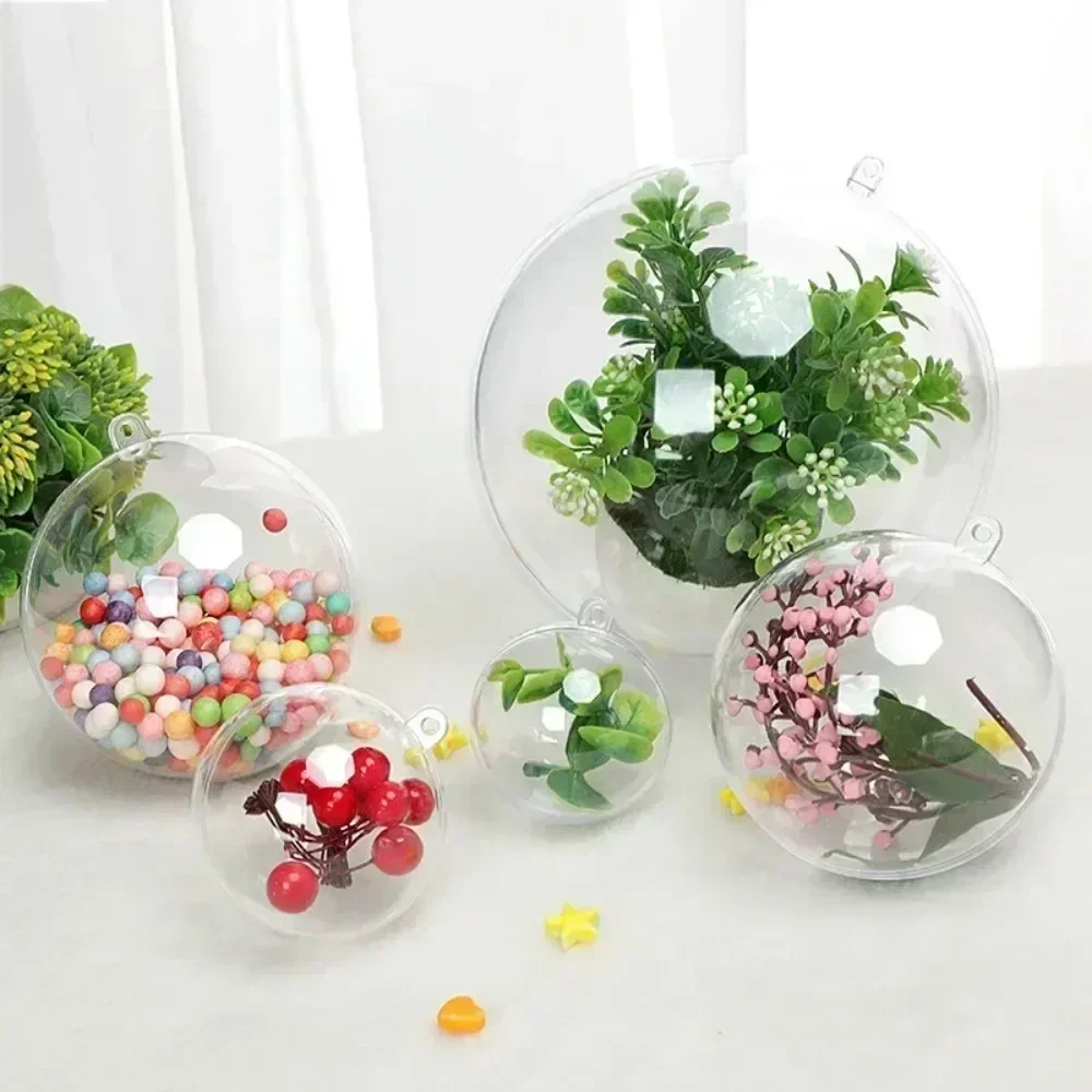 7-16CM Large Transparent Plastic Acrylic Ball Fillable Ornament Ball for Manual Wedding Christmas Party Home Decoration - Image 2