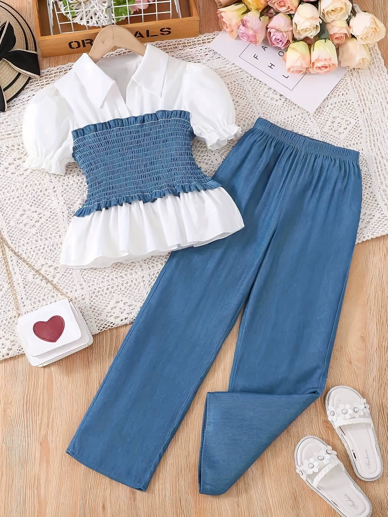 7 8 9 10 11 12 13 14 Years Summer Girls Clothing Sets New Fashion Top + Long Pants 2Pcs Girls Suits Birthday Gift Kids Clothes - Image 2