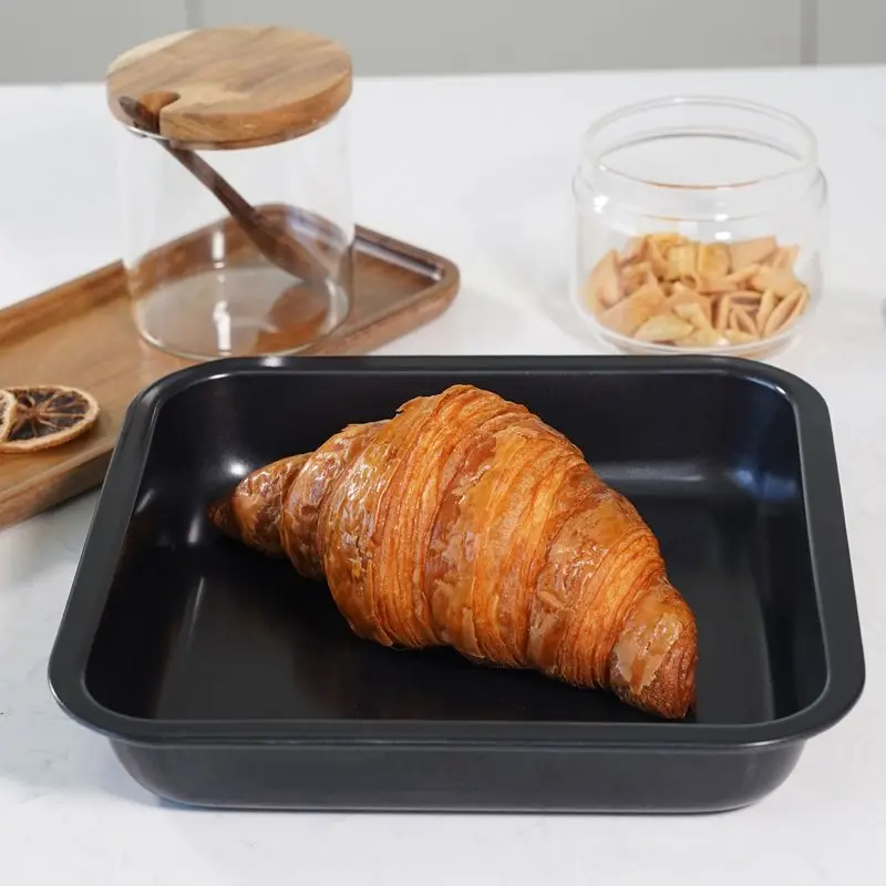 7.5 Inch Square Baking Tray Non-Stick Carbon Steel Toast Plate Cake Bread Baguette Oven Bakeware Pie Pizza Cake Mold Baking Pan - Image 3