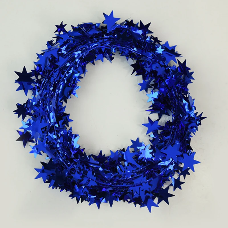 7.5m Christmas Wreath Decorative Iron Wire Star Aluminum Foil Drawstring Ribbon Christmas Tree Decorative Performance Props - Image 2