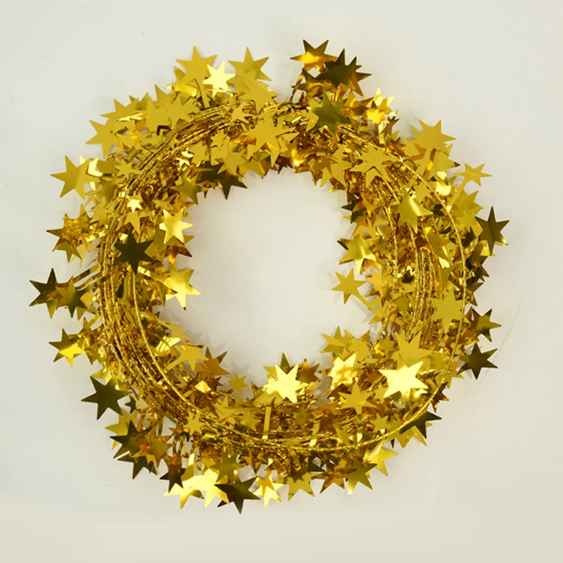 7.5m Christmas Wreath Decorative Iron Wire Star Aluminum Foil Drawstring Ribbon Christmas Tree Decorative Performance Props - Image 3