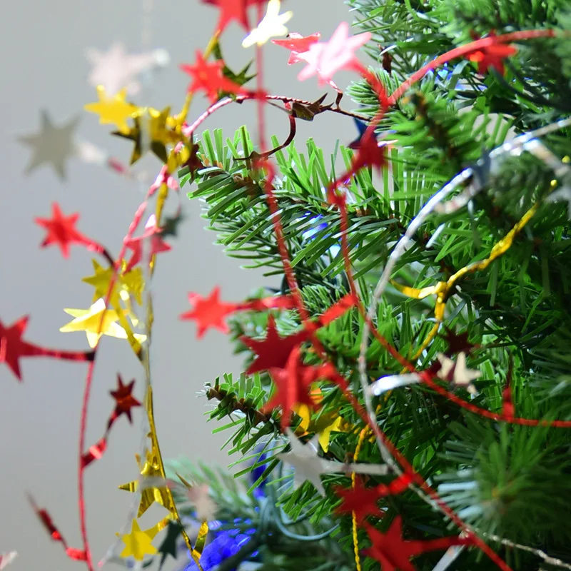 7.5m Christmas Wreath Decorative Iron Wire Star Aluminum Foil Drawstring Ribbon Christmas Tree Decorative Performance Props - Image 6