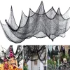 76x183cm Halloween Decorations Black Creepy Gauze Cloth Window Table Door Net Spooky Fancy Dress Party Haunted House Wall Decor