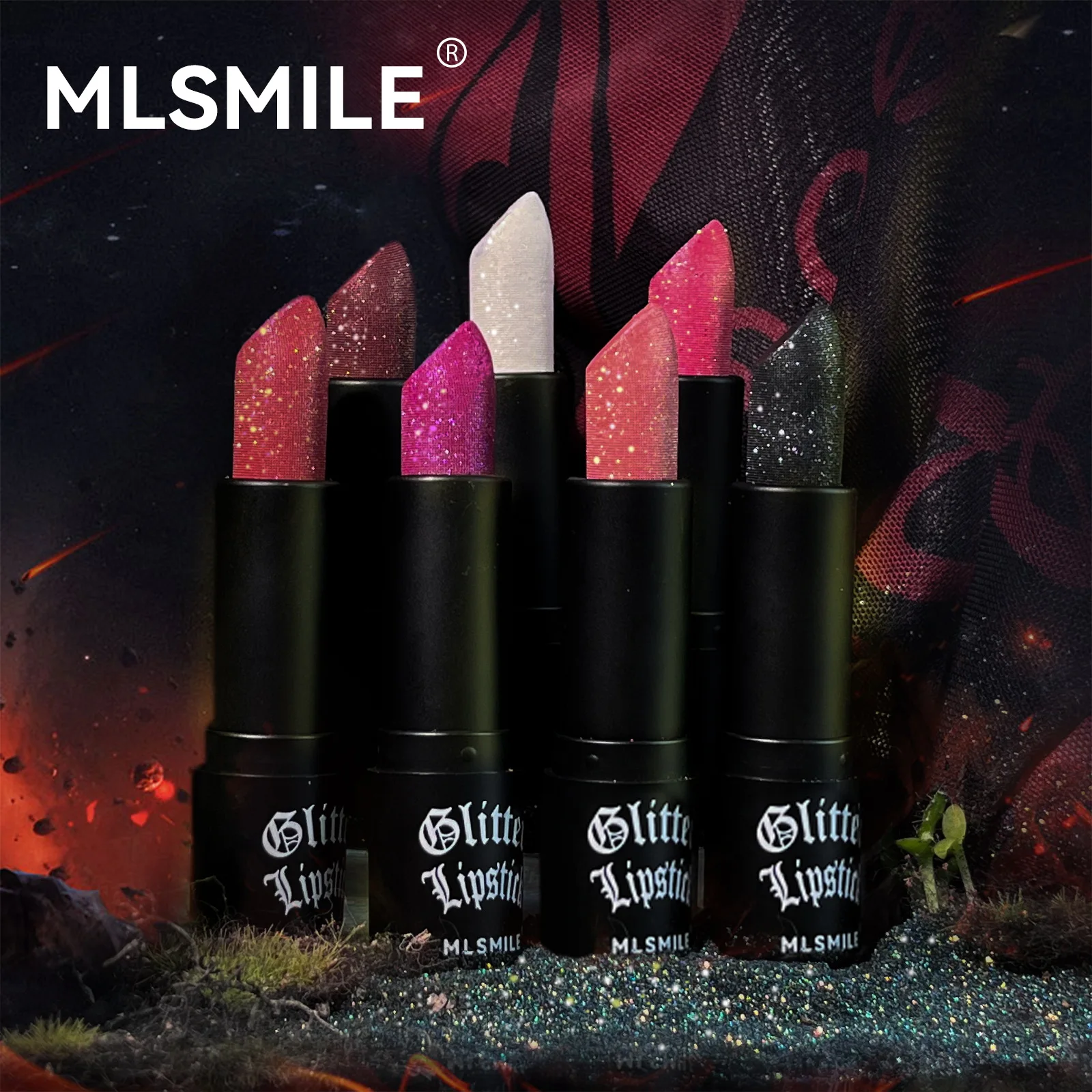 7Colors Glitter Lipstick Waterproof Long Lasting Diamond Pearlescent Metallic Lipstick Black Lipgloss Women Lips Makeup Cosmetic - Image 2